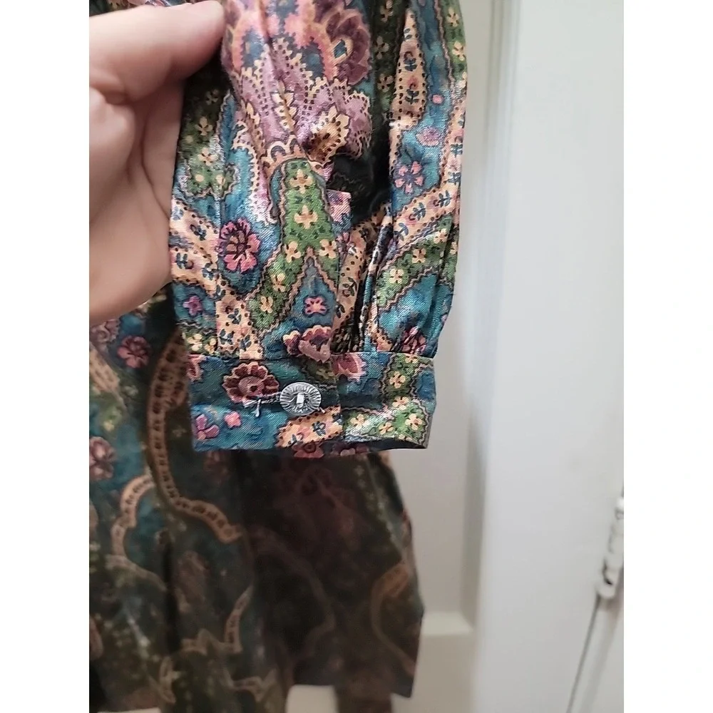 JAYNE COPELAND Girl Sz 8 Paisley Pattern, Lace Cottagecore Prairie Holiday Dress